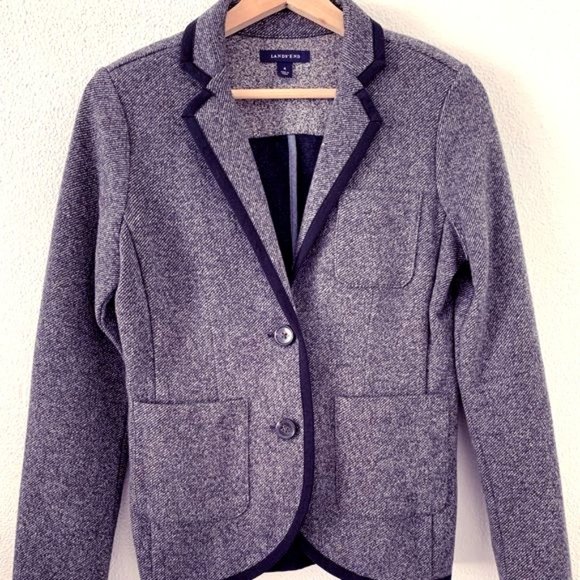 Land's End Gray Blazer with Black Trim - Picture 1 of 5